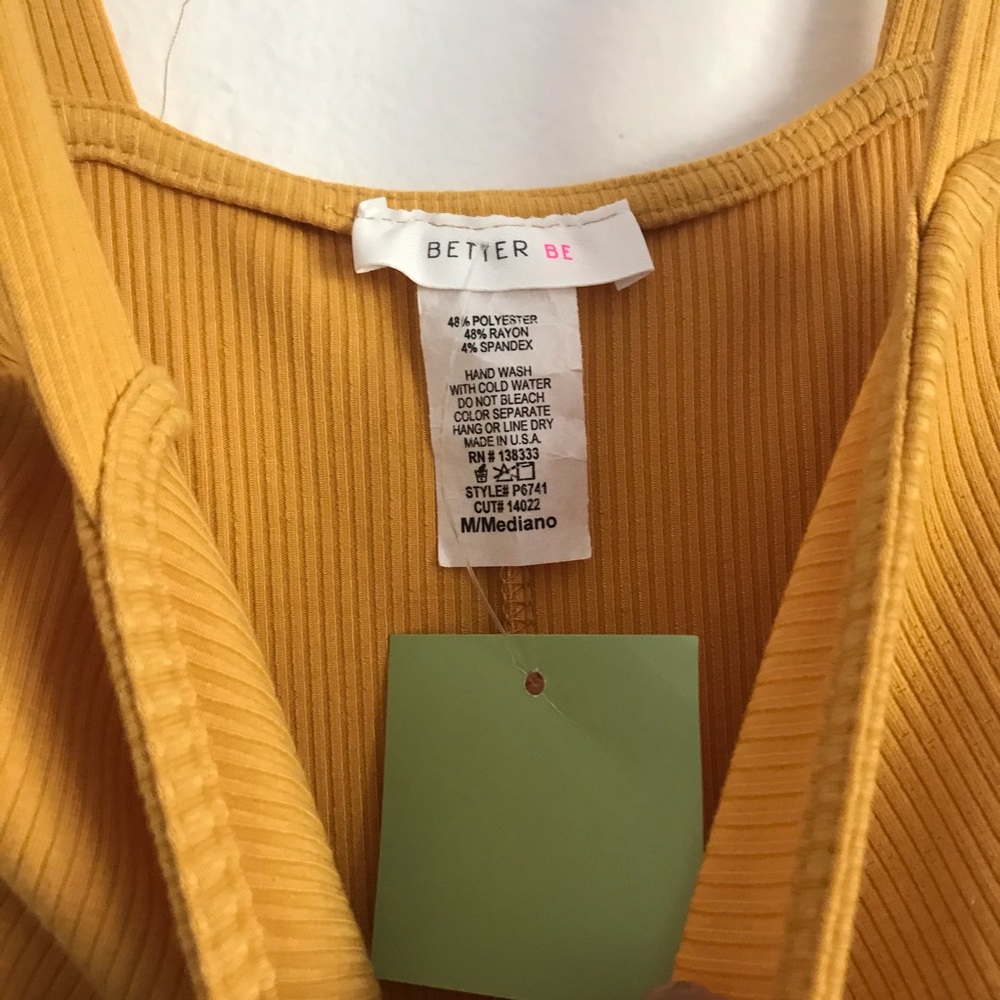 Yellow Ribbed Jumpsuit - Picture 3 of 4